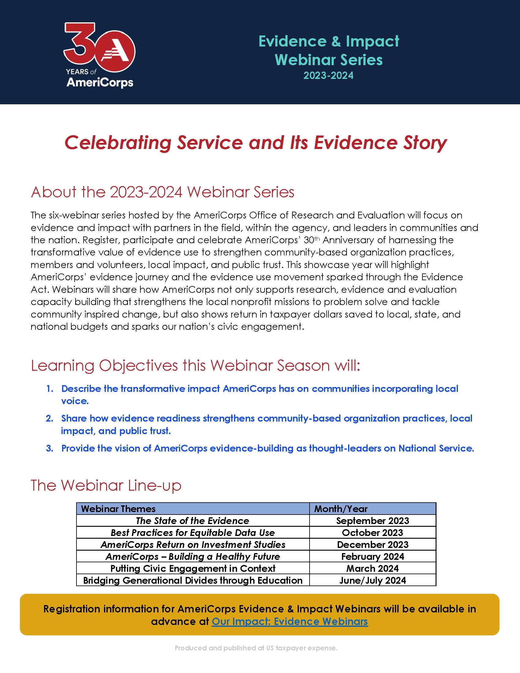 Evidence & Impact Webinar Series 2023-2024